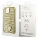 Guess GUHCP14SHDGTPD iPhone 14 6.1" złoty/gold hardcase Rhinestone Triangle