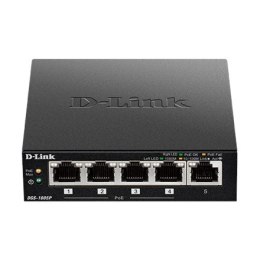 D-Link | Switch | DGS-1005P | Niezarządzany | Desktop | Porty 1 Gbps (RJ-45) w liczbie 5 | Porty PoE w liczbie 4 | Typ zasilania