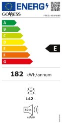 Goddess | GODFTE2145WW8E | Freezer | Energy efficiency class E | Chest | Free standing | Height 84.6 cm | Total net capacity 142