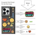 Zestaw Etui Pinit Dynamic + Emoji Pin iPhone 14 Plus 6.7" czarny/black wzór 3