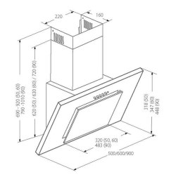 Okap kominowy AKPO WK-4 NERO LINE ECO 60 BIAŁY (162 m3/h; 600mm; kolor biały)