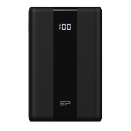 Powerbank Silicon Power QP55 10000mAh LCD QC3.0+PD 1x USB-C, 1x USB-A, 1x Lightning, czarny