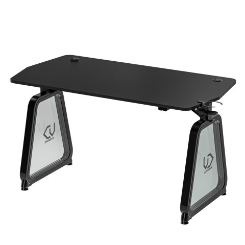 ULTRADESK Biurko dla gracza BOOSTER, 136x70,5 cm, 75 cm, podświetlenie RGB, uchwyt na słuchawki i napój