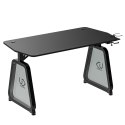 ULTRADESK Biurko dla gracza BOOSTER, 136x70,5 cm, 75 cm, podświetlenie RGB, uchwyt na słuchawki i napój