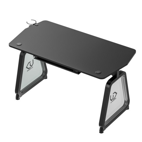 ULTRADESK Biurko dla gracza BOOSTER, 136x70,5 cm, 75 cm, podświetlenie RGB, uchwyt na słuchawki i napój