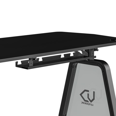 ULTRADESK Biurko dla gracza BOOSTER, 136x70,5 cm, 75 cm, podświetlenie RGB, uchwyt na słuchawki i napój