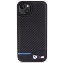 BMW BMHCP15M22NBCK iPhone 15 Plus 6.7" czarny/black Leather Carbon