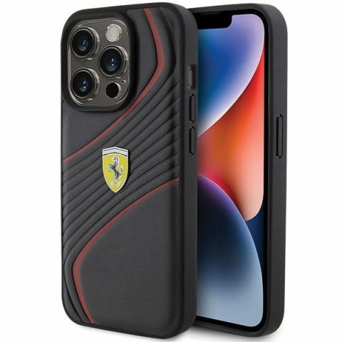 Ferrari FEHCP15LPTWK iPhone 15 Pro 6.1" czarny/black hardcase Twist Metal Logo