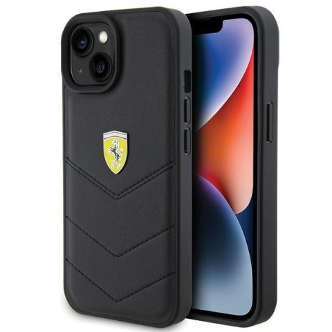 Ferrari FEHCP15SRDUK iPhone 15 6.1" czarny/black hardcase Quilted Metal Logo