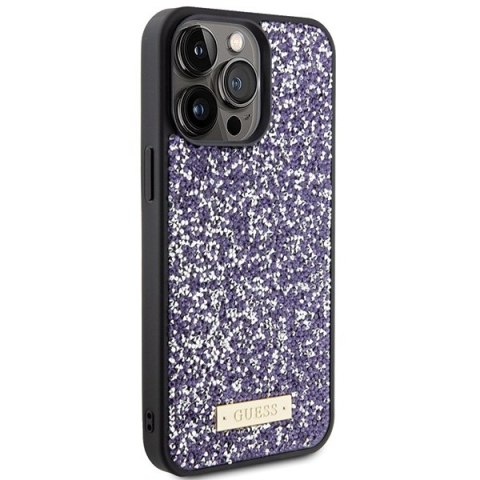 Guess GUHCP15XPFGSBSP iPhone 15 Pro Max 6.7" fioletowy/purple hardcase Rhinestone Metal Logo