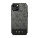 Guess 4G Bottom Stripe Metal Logo Collection - Etui iPhone 14 Plus (szary)