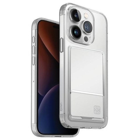 UNIQ etui Air Fender ID iPhone 15 Pro Max 6.7" nude transparent Cardslot