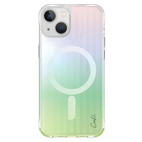 UNIQ etui Coehl Linear iPhone 15 6.1" Magnetic Charging opal/iridescent