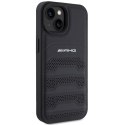 AMG AMHCP15MGSEBK iPhone 15 Plus 6,7" czarny/black hardcase Leather Debossed Lines