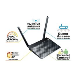 Asus | Router | RT-N12E | 802.11n | 300 Mbit/s | 10/100 Mbit/s | Porty Ethernet LAN (RJ-45) 4 | Obsługa sieci mesh Nie | MU-MiMO