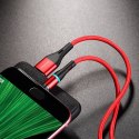 Kabel USB-A do microUSB z magnetyczną końcówką i podświetleniem, 1,2 m (Czerwony)