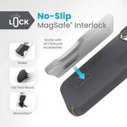 Speck Presidio2 Grip ClickLock & MagSafe - Etui iPhone 15 Pro (Charcoal Grey / Cool Bronze)