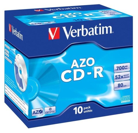 Płyty CD-R Verbatim 52x 700MB (Jewel Case 10) CRYSTAL