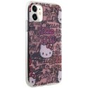 Hello Kitty HKHCN61HDGPTP iPhone 11 / Xr 6.1" różowy/pink hardcase IML Tags Graffiti
