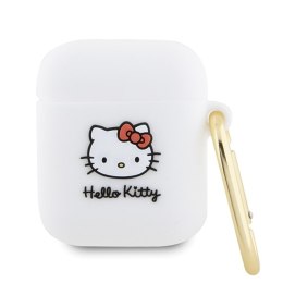 Hello Kitty HKA23DKHSH Airpods 1/2 cover biały/white Silicone 3D Kitty Head