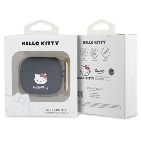 Hello Kitty HKA33DKHSK Airpods 3 cover czarny/black Silicone 3D Kitty Head