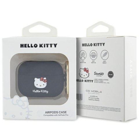Hello Kitty HKAP3DKHSK Airpods Pro cover czarny/black Silicone 3D Kitty Head