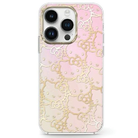Hello Kitty HKHCP15SHCHPEP iPhone 15 6.1" różowy/pink hardcase IML Gradient Electrop Crowded Kitty Head