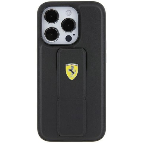 Ferrari FEHCP15XGSPSIK iPhone 15 Pro Max 6.7" czarny/black hardcase Grip Stand Metal Logo