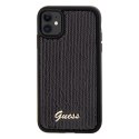Guess GUHCN61PSFDGSK iPhone 11 / Xr 6.1" czarny/black hardcase Sequin Script Metal