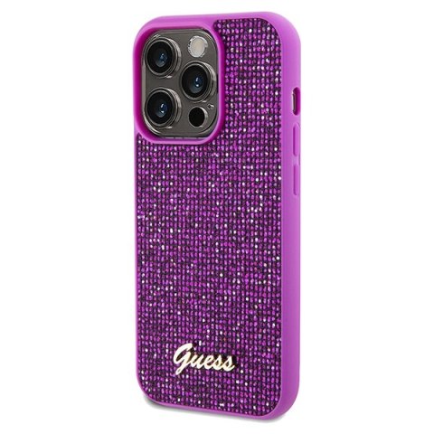 Guess GUHCP14LPMSDGSF iPhone 14 Pro 6.1" fuksja/fuschia hardcase Disco Metal Script