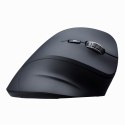 Powerton Mysz SHARK, 1600DPI, 2.4 [GHz], optyczna, 6kl., bezprzewodowa, czarna, 1 szt AA, ergonomiczna, wertykalna