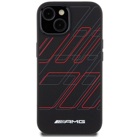 AMG AMHMP15M23SSPK iPhone 15 Plus / 14 Plus 6.7" czarny/black hardcase Silicone Large Rhombuses Pattern MagSafe