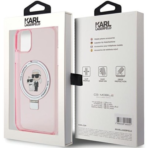 Karl Lagerfeld KLHMN61HMRSKCP iPhone 11 / Xr 6.1" różowy/pink hardcase Ring Stand Karl&Choupettte MagSafe