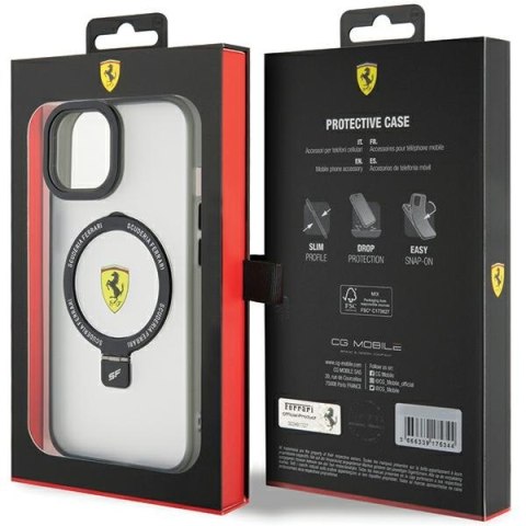 Ferrari FEHMP15MUSCAK iPhone 15 Plus / 14 Plus 6.7" czarny/black hardcase Ring Stand 2023 Collection MagSafe