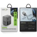 ENERGEA ład. siec. 1xUSB+2xUSB-C PD-PPS-QC 3.0 65W 1A2C adapter 4w1 US/UA/EU/UK szary/gunmetal Travelworld Adapter GaN65W