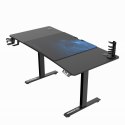 ULTRADESK Biurko dla gracza LEVEL V2 BLUE, 140x68cm, 72-117cm, elektycznie regulowany, z podkładką pod mysz XXL, uchwyt na słuch