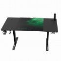 ULTRADESK Biurko dla gracza LEVEL V2 GREEN, 140x68cm, 72-117cm, elektycznie regulowany, z podkładką pod mysz XXL, uchwyt na słuc