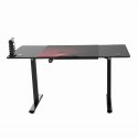 ULTRADESK Biurko dla gracza LEVEL V2 RED, 140x68cm, 72-117cm, elektycznie regulowany, z podkładką pod mysz XXL, uchwyt na słucha