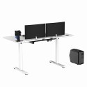 ULTRADESK Biurko dla gracza LEVEL V2 WHITE, 140x68cm, 72-117cm, elektycznie regulowany, z podkładką pod mysz XXL, uchwyt na słuc