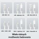 USAMS Kabel rozwijany 3w1 z pudełkiem MicroUSB/USB-C/Lightning 60W stalowy/tarnish SJ650USB01 (US-SJ650)