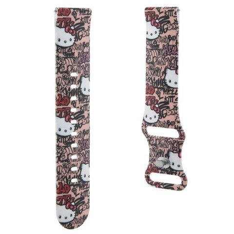 Hello Kitty Pasek Uniwersalny HKUWLSDGPTP Silicone Tags Graffiti różowy/pink strap 22mm
