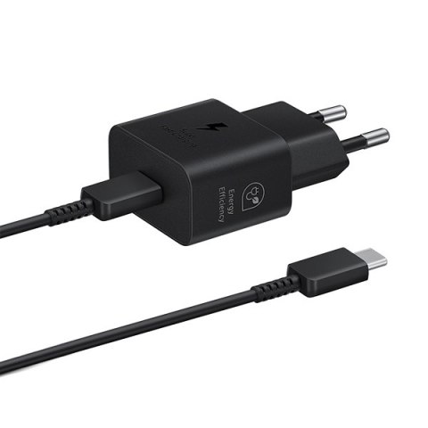 Ład. siec. Samsung EP-T2510XB 25W Fast Charge + kabel USB-C/USB-C czarny/black