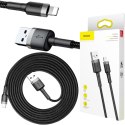 KABEL USB-A -> Lightning / iPhone Baseus Cafule CALKLF-CG1 200cm Apple 1.5A CZARNO-SZARY W OPLOCIE