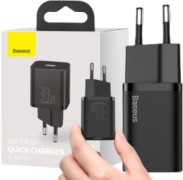 ŁADOWARKA SIECIOWA Baseus Super Si Quick Charger 1C CSUP-J01 30W 1x USB-C PD 3.0 QC 3.0 CZARNA