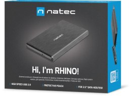 Zewnętrzna obudowa dysku Natec Rhino SATA 2.5cala USB 2.0 Slim (Czarny)