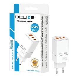 Beline Ład. siec. 2x USB-C + 1x USB 65W biały/white (only head) PD 3.0 + QC 3.0 BLN3CW65 GaN