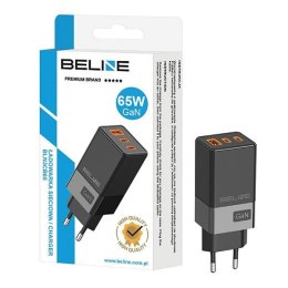 Beline Ład. siec. 2x USB-C + 1x USB 65W czarny/black (only head) PD 3.0 + QC 3.0 BLN3CB65 GaN