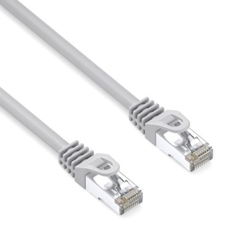 Przewód LAN S/FTP patchcord, Cat.6a, RJ45 M - RJ45 M, 15 m, podwójnie ekranowany, LSOH, szary, 10 Gb/s economy