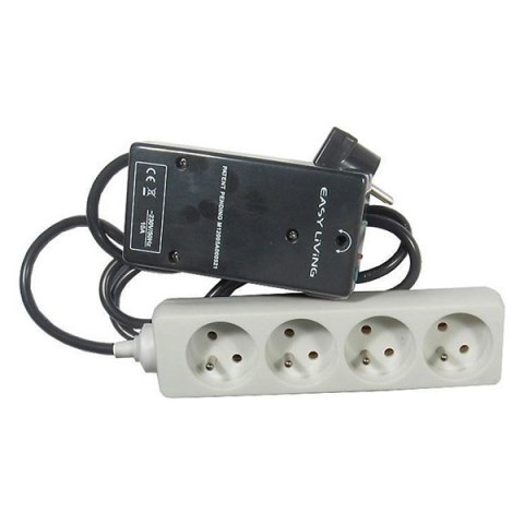 Przewód zasilania rezerwowego EASY-OFF 230V z włączeniem zdalnego sterowania, CEE7 (widelec) - gniazdo 4x, Max. 2300W, czarny, z