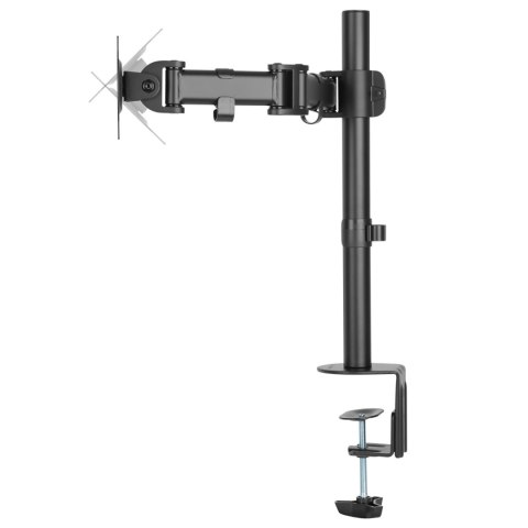 Regulowany uchwyt ULTRADESK SKELETON Single na monitor, 2-9KG, mocowanie na zacisk, 17"-30", 75x75/100x100, czarny